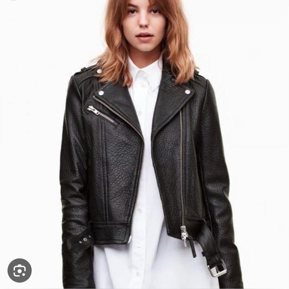 Mackage Black Leather Biker Jacket
